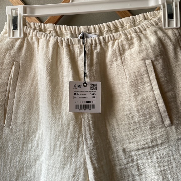 Zara Girls Cotton Blend Culottes in Cream - Picture 5 of 9
